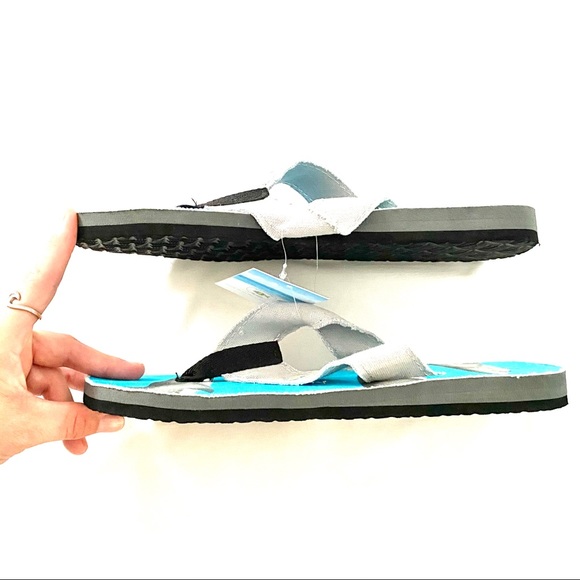 SOLD! 💚Beachcomber Blue Water Sharks Flip Flops - Picture 4 of 12